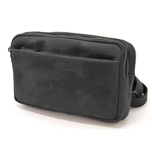 Кожаная мужская сумка на пояс TARWA 25х15х4 см sum0026006 - фото 13