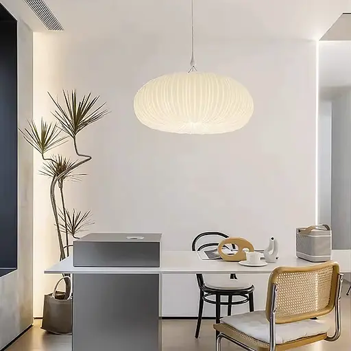 Підвісний світильник з білим фігурним абажуром Ø 38 см | Арт. SG 28-450 | Line F - фото 1