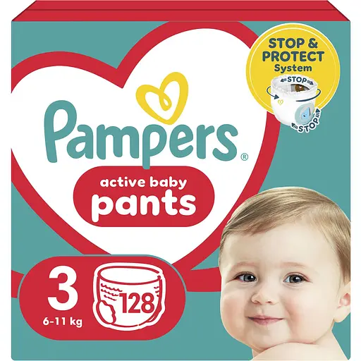 Уцінка. Підгузки-трусики Pampers Active Baby Pants 3 (6-11 кг) 128 шт. 
