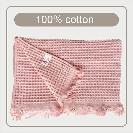 Вафельное полотенце Lovely Svi - хлопок- для ванной, отелей, спа - XXL 90х180 см -Розовый (402421) - фото 3