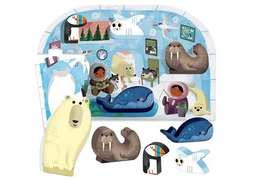 Настольная игра Headu Мой первый пазл Монтессори. Полярный мир (First Puzzle Montessori. The Polar world) (MU24711) - фото 2