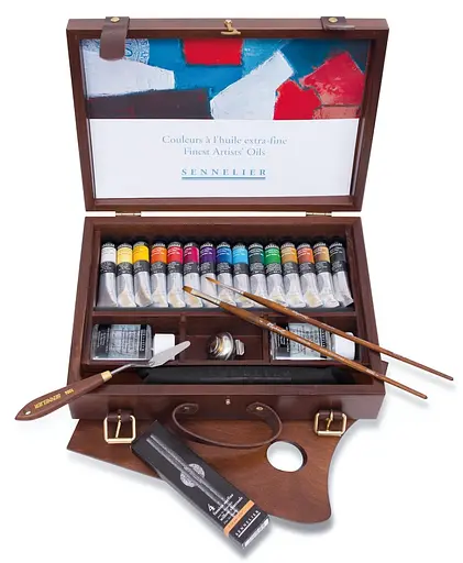 Деревянный набор масляных красок Sennelier Extra-Fine, 15 туб по 21 мл. - фото 2