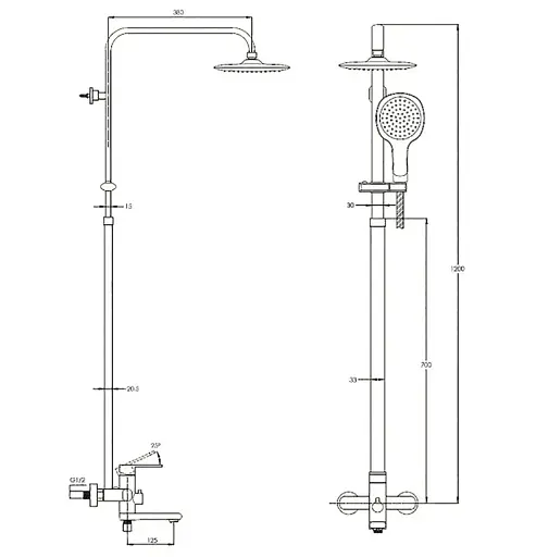 Душова система Zegor PUD16-A045 зі змішувачем і тропічним душем Хром 30412 - фото 3