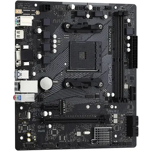 Материнская плата ASRock A520M-HVS (AM4/A520, 2xDDR4, PCIex16, D-Sub/HDMI, 4xSATAIII, M.2, GLan, 8ch, mATX) - фото 4