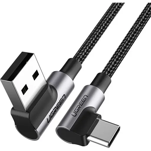 Кабель Ugreen Angled USB AM to USB Type C Cable Angled 2 м (50942) - фото 1
