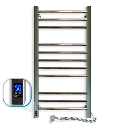 Электрический полотенцесушитель Navin Классик Квадро 500x1000 Sensor с таймером, правый 10-016053-5010, Хром, Правое, Электронный - фото 1