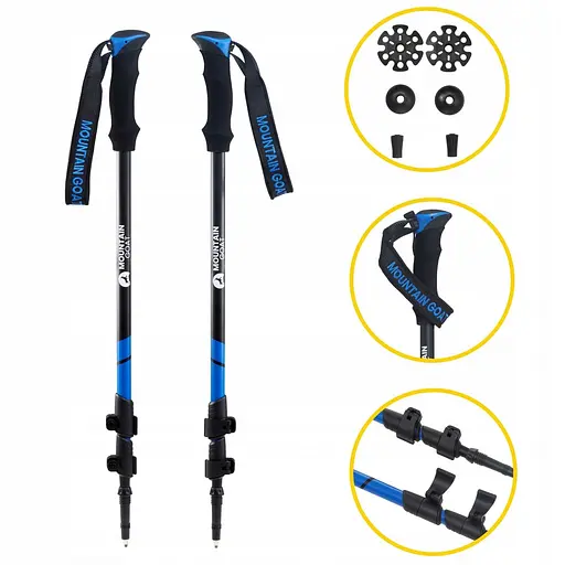 Треккинговые палки Mountain Goat Peak+ 60-135 см MG0005 Black/Blue (P-5907739318268) - фото 8