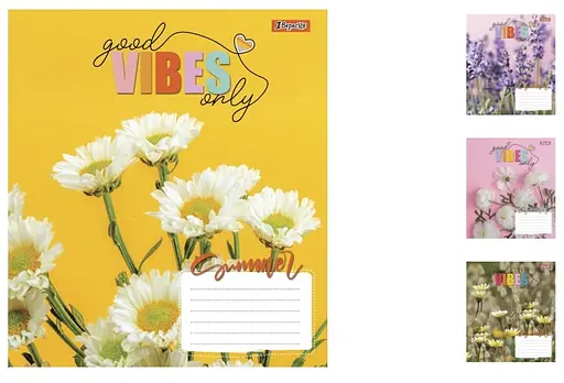 Зошити учнівські 60 аркушів лінія 1B Vibes, 10 шт. в упаковці