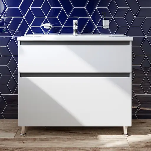 Тумба з умивальником AM.PM X-Joy підлогова 100 см 2 ящики білий M85-FSX1002-WC1002WG38 Білий - фото 2