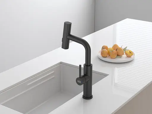 Cмеситель для кухни водопад с выдвижной лейкой черный Nett LB-35 Черный - фото 7