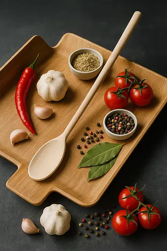 Ложка кухонная поварская неглубокая деревянная 35 см, Woodly Коричневый 87042 - фото 8