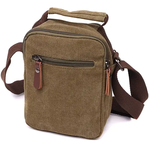 Цікава невелика чоловіча сумка із щільного текстилю Vintage 14,5х19х10,5 см sum0028942 - фото 2