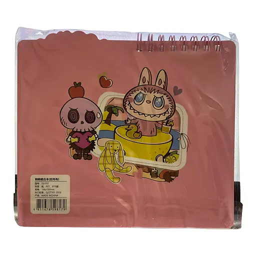 Детский блокнот Лабубу с наклейками, стикерами для записей и держателем для ручки малиновый (25-SS197) - фото 2