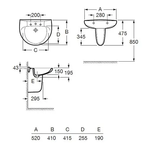Умивальник Roca Vic A325394000, Білий - фото 2