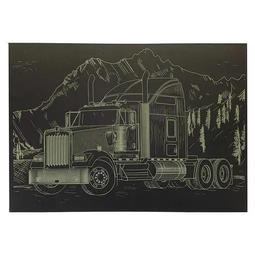 Гравюра А4 "Грузовик-1" Danko Toys ГрА4-7з эконом вариант в пакете 29,7х21 см - фото 1