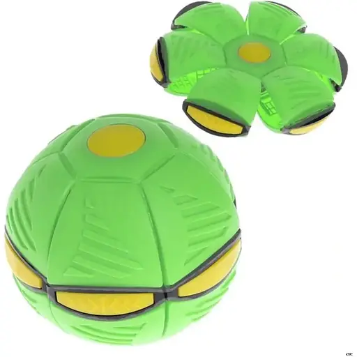 М'яч-запускалка складаний A-Toys Phlat Ball плоский м'яч трансформер зелений - фото 1