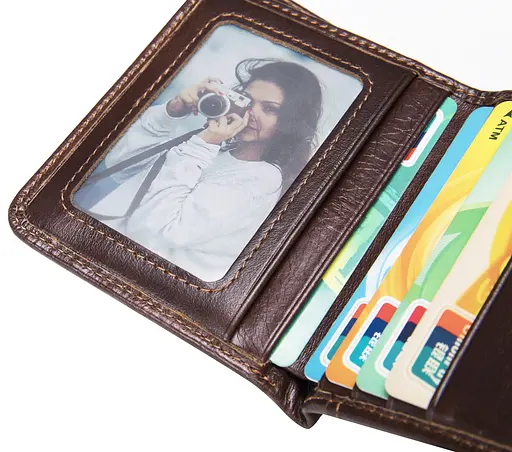 Мужской кожаный кошелек Vintage 10.5х8.4х1.5 см acs0015217 - фото 4