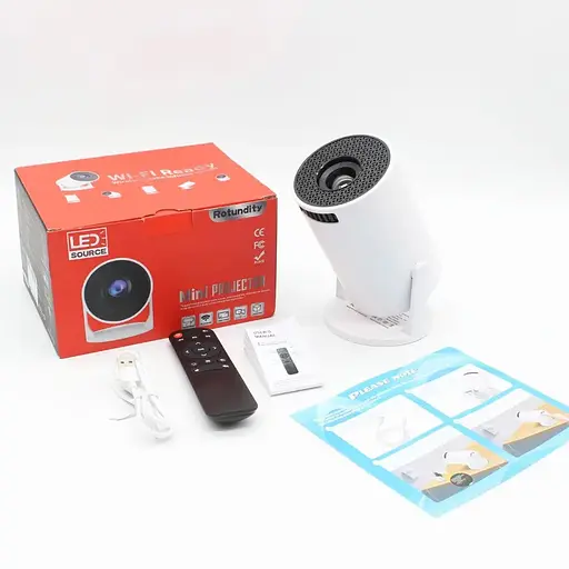 Портативный домашний проектор Rotundity M5 с WiFi и пультом для просмотра фильмов Широкоэкранный 16:9 Белый - фото 10