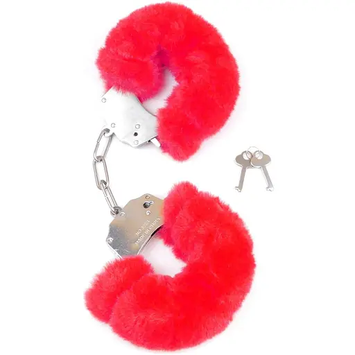 Наручники Fetish B - Series Furry Cuffs (червоний)