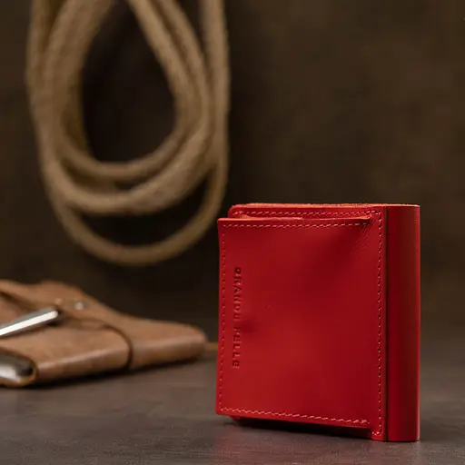 Женское кожаное портмоне Grande Pelle 9.5х10х2 см acs0018783 - фото 8