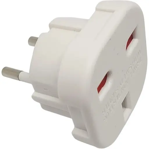 Перехідник мережевий 2E з англійської вилки на євро розетку потрійний 3 піни