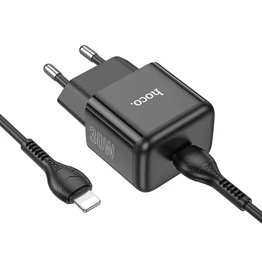 МЗП Hoco N32 Glory PD30W (1USB-C) + кабельType-C to Lightning Black - фото 3