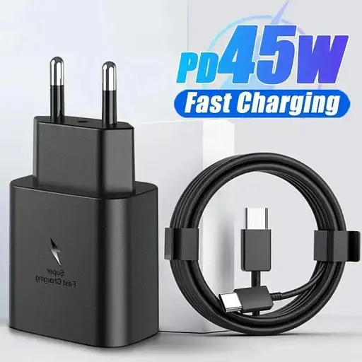Зарядка для пристрою Adapter PRC 9176 потужність 45 Вт 5А + кабель Type-C USB швидкий заряд чорний - фото 9