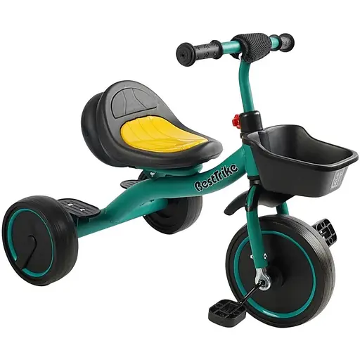Детский трехколесный велосипед Best Trike BS-47603 со светом и музыкой зеленый