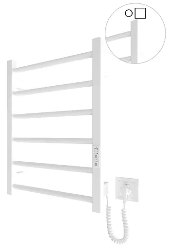 Електрична рушникосушарка HF Leeds 570x430 white matte 6.1.0800.06.WM, Білий матовий, універсальне (коннектор), Електронний - фото 1