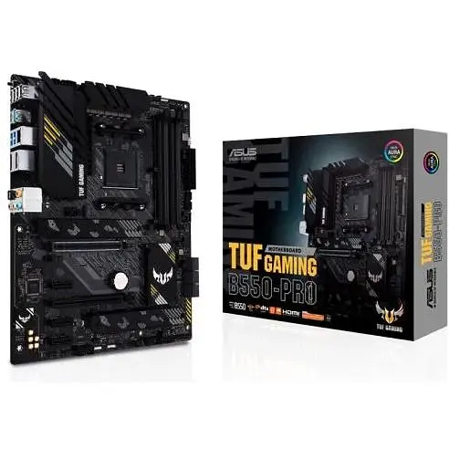 Материнська плата Asus TUF Gaming AM4 (B550) B550-PRO, B550, 4xDDR4, CrossFire, Int.Video(CPU), 6xSATA3, 2xM.2, 1xPCI-E 16x 4.0, 1xPCI-E 16x 3.0, 3xPCI-E 1x 3.0, ALC S1200A, RTL8125B, 8xUSB3.2/6xUSB2.0, HDMI/DP, ATX - фото 2