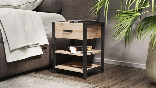 Тумба універсальна Вів'єн 1/2 50x41x40 чорний ДСП Дуб Сан-Марино 16мм FRD-104122