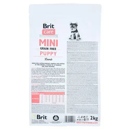 Сухой корм Brit Care GF Mini Puppy для щенков миниатюрных пород, с ягненком, 2 кг - фото 3