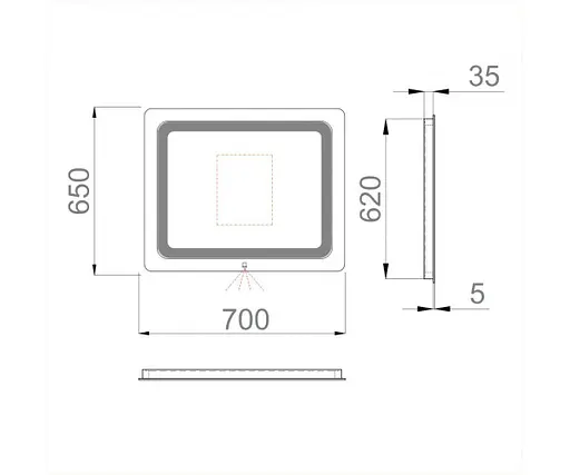 Дзеркало Sanwerk Лава "Вега" 70x65 (ZL0000183) - фото 2