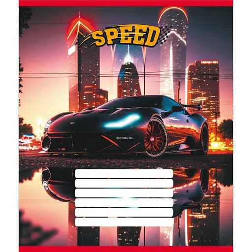 Зошит учнівський "Нічні вогні" Leader 012-520156L-5 в лінію, 12 аркушів - фото 1