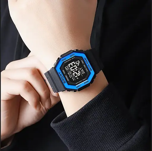 Мужские спортивные часы Skmei 1988 (Черный с синим) - фото 7