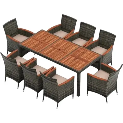 Комплект садовой мебели Costway Viccos 8+1 Серый/бежевый