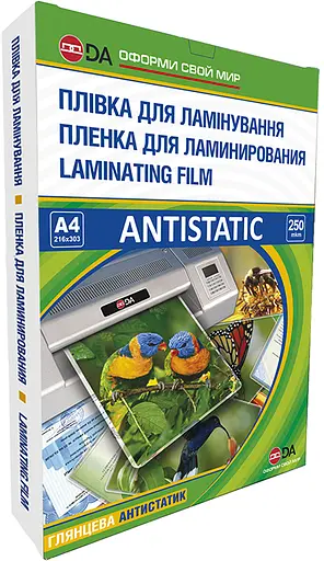 Плівка для ламінування, А4, 250 мкм, глянсова, 100 од, D&A Art Antistatic (11201011213YA) - фото 1
