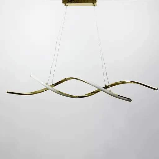 Видовжена хвилеподібна люстра у золотому корпусі довжиною 100 см | Арт. H 18L-1000 GD | Line F - фото 5