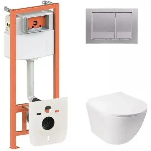 Набір Q-tap Nest 4 в 1 підвісний унітаз Jay Ultra Quiet 485x360x320 + комплект інсталяції QT07335177W45135 - фото 1