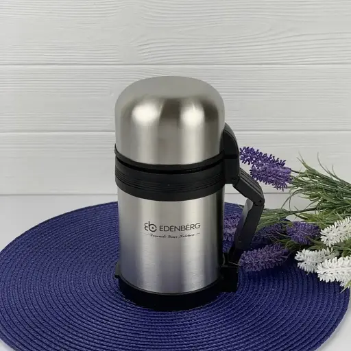 Термос пищевой Edenberg из нержавеющей стали с ручкой 1 л (EB-3507) - фото 2