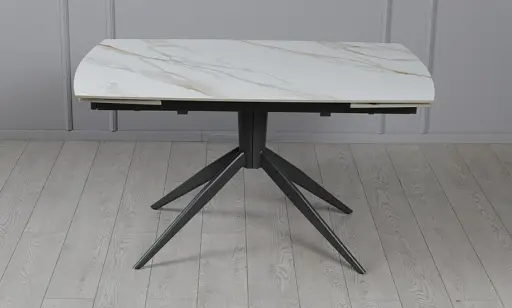 Стіл Віраж 1400/2000x900x750 молочний глянець чорні ноги - фото 3