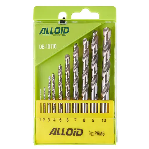 Набір свердел по металу Alloid Building Tools 1-10 мм Р6М5 (DB-10110) - фото 1