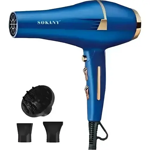 Фен стайлер Sokany SK-14001 для укладання волосся з 2 вузькими концентраторами Дифузор 2400Вт Синій - фото 1