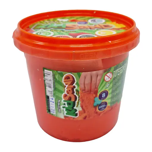 Набор креативного творчества "Кинетический песок" KidSand" Danko Toys KS-01-01 ведро 1000 г Оранжевый - фото 1
