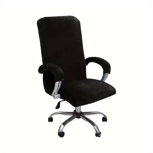 Эластичный чехол на игровое, компьютерное кресло Semi Chair Cover Velvet с подлокотниками Black XL