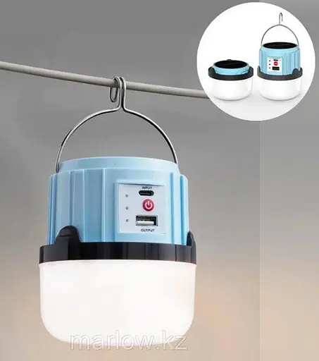 Лампа акумуляторна BL-S18 30W підвісний світильник зарядка від USB та сонячної панелі - фото 3