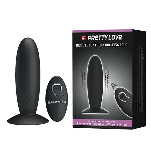 Анальна пробка Pretty Love Remote Control Vibrating 11 см (черный) - фото 8