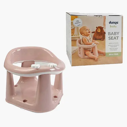 Сидіння для ванни дитяче на присосках, елементи-фіджети, Dunya Baby, рожеве, 11121