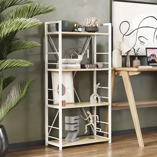 Етажерка 4/60 Ferrum-decor Серії Коннект 120x60x28 білий ДСП Дуб Сонома 16мм (FRD-104245)