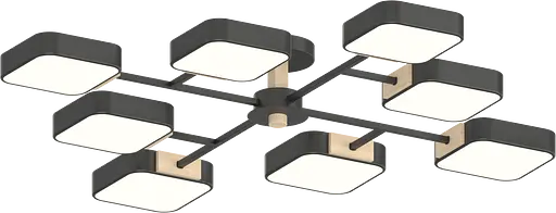 Люстра XI3363-8 чёрный+дерево